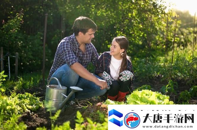 父亲有力挺送女儿的花园：爱的滋养与成长的乐章